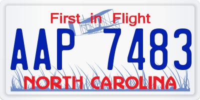 NC license plate AAP7483