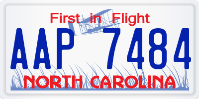 NC license plate AAP7484