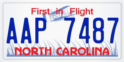 NC license plate AAP7487