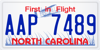 NC license plate AAP7489