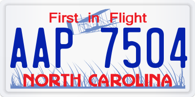 NC license plate AAP7504