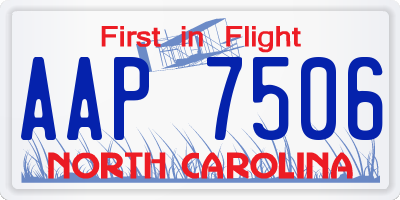 NC license plate AAP7506