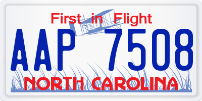 NC license plate AAP7508