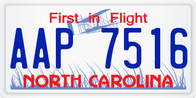 NC license plate AAP7516