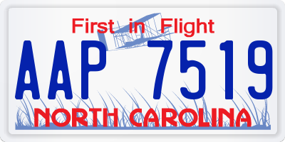 NC license plate AAP7519