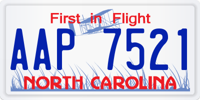 NC license plate AAP7521
