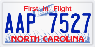 NC license plate AAP7527