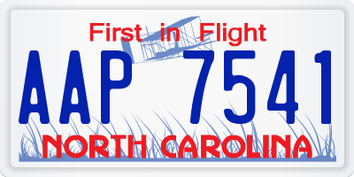 NC license plate AAP7541