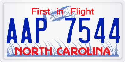 NC license plate AAP7544