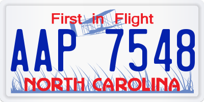 NC license plate AAP7548