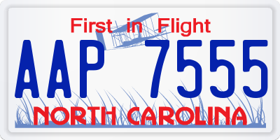 NC license plate AAP7555