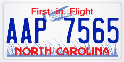 NC license plate AAP7565