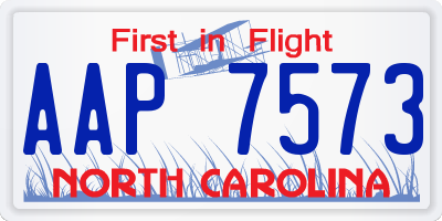 NC license plate AAP7573