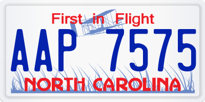 NC license plate AAP7575