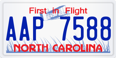 NC license plate AAP7588