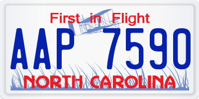 NC license plate AAP7590