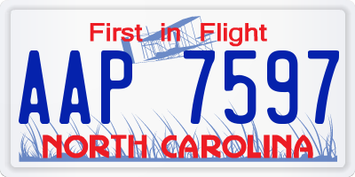 NC license plate AAP7597
