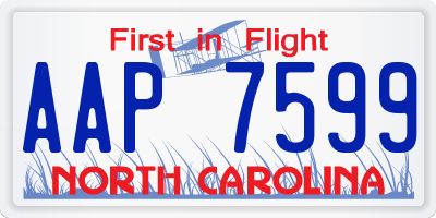 NC license plate AAP7599