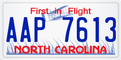 NC license plate AAP7613