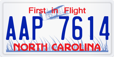 NC license plate AAP7614