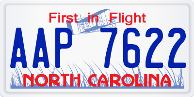 NC license plate AAP7622