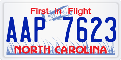 NC license plate AAP7623
