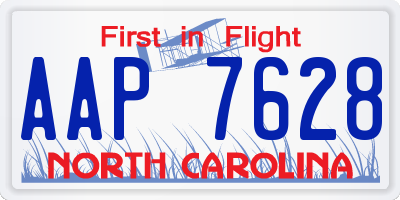 NC license plate AAP7628