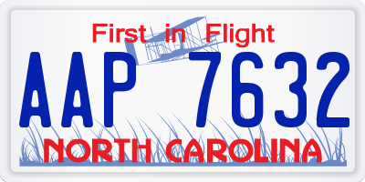 NC license plate AAP7632