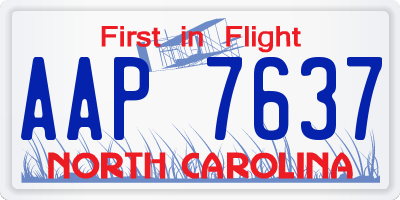 NC license plate AAP7637