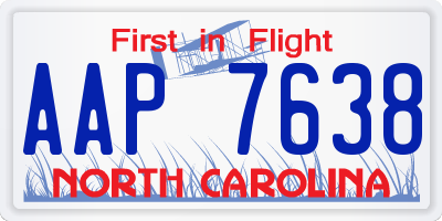NC license plate AAP7638