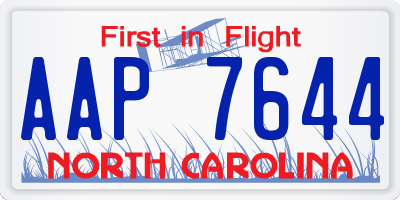 NC license plate AAP7644