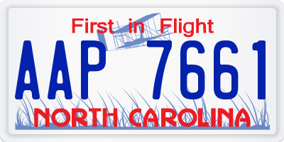 NC license plate AAP7661