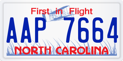 NC license plate AAP7664