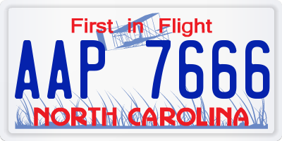 NC license plate AAP7666