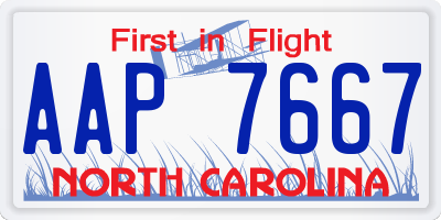 NC license plate AAP7667