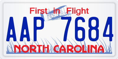 NC license plate AAP7684