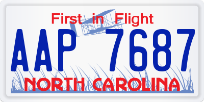 NC license plate AAP7687