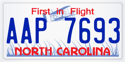 NC license plate AAP7693