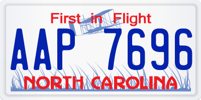 NC license plate AAP7696