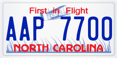 NC license plate AAP7700