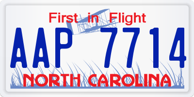 NC license plate AAP7714