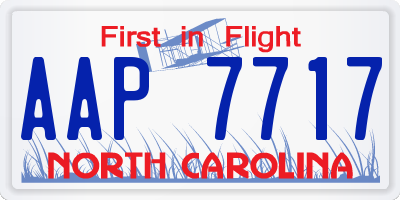NC license plate AAP7717