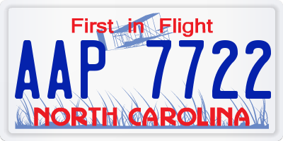 NC license plate AAP7722