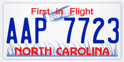 NC license plate AAP7723