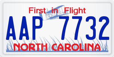 NC license plate AAP7732