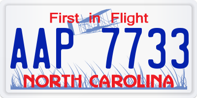 NC license plate AAP7733