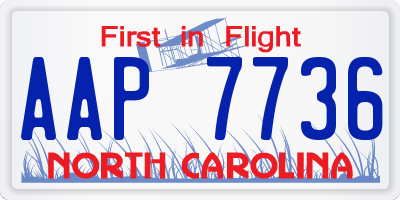 NC license plate AAP7736