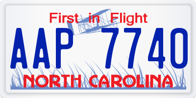 NC license plate AAP7740
