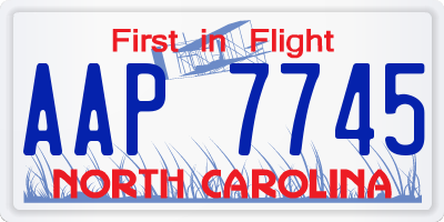 NC license plate AAP7745