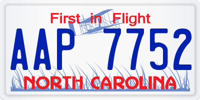 NC license plate AAP7752